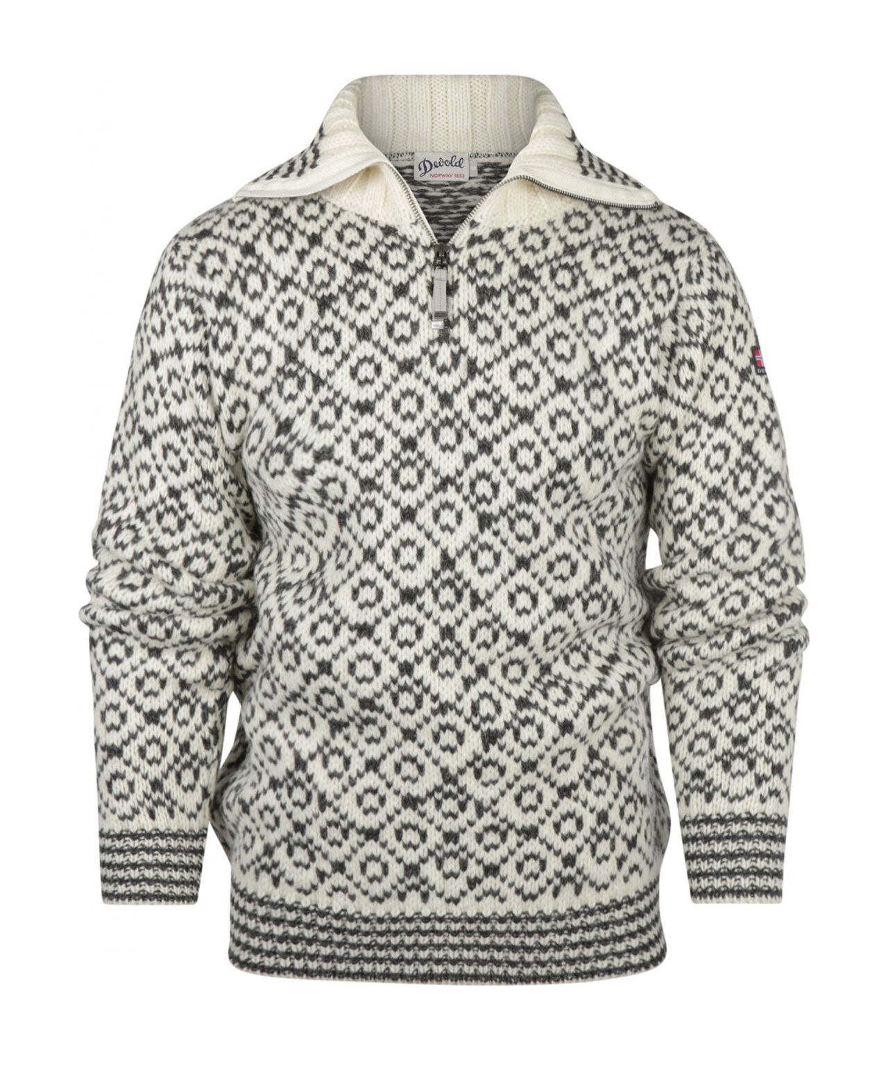 Svalbard-Pullover mit hohem Reißverschluss | Weiß