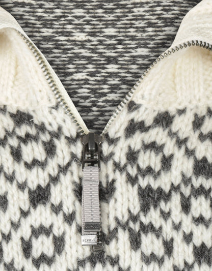 Svalbard-Pullover mit hohem Reißverschluss | Weiß