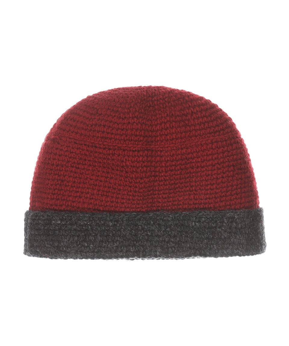 Muts Wol Fleece Lining | Rood Charcoal