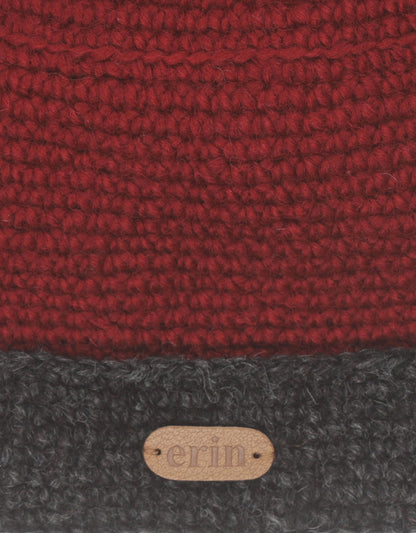 Muts Wol Fleece Lining | Rood Charcoal