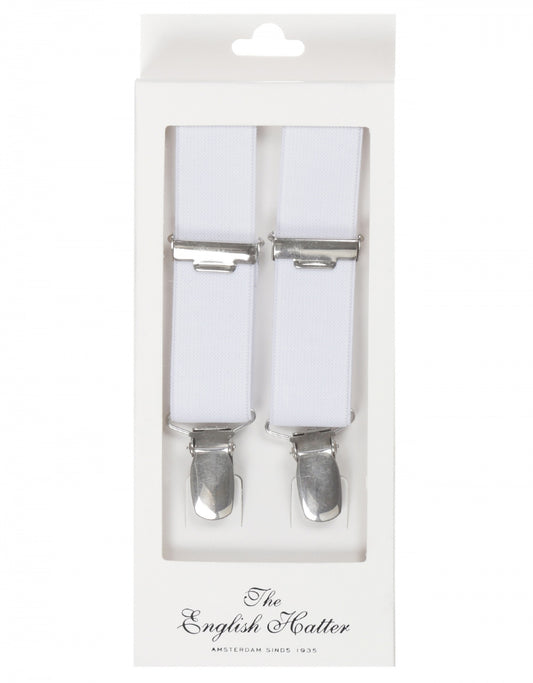 Narrow Braces with Clips | White