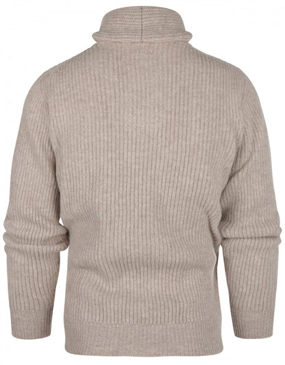 Lamswollen Sjaalkraag Pullover  | Cobble