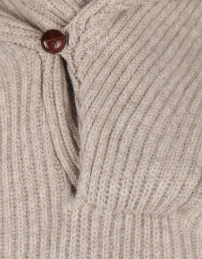 Lamswollen Sjaalkraag Pullover  | Cobble