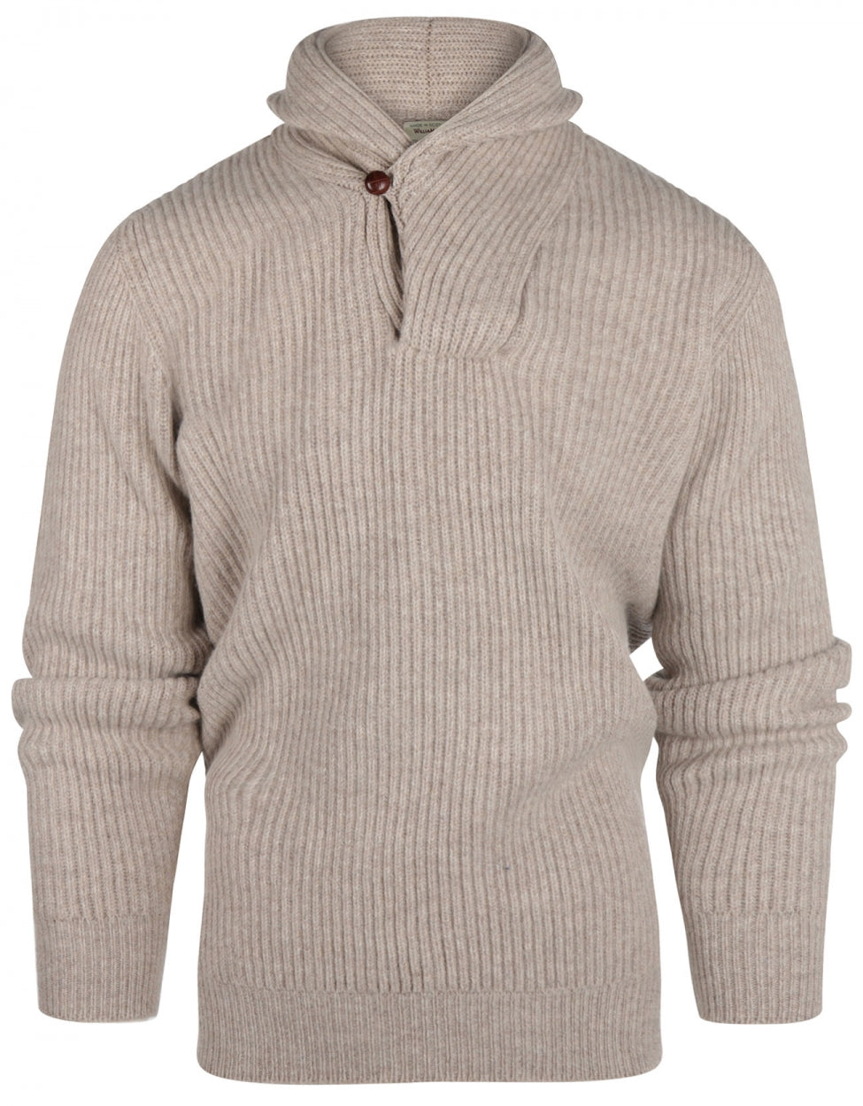 Lamswollen Sjaalkraag Pullover  | Cobble