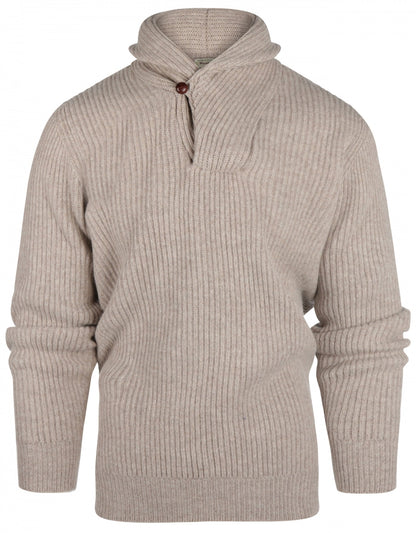 Lamswollen Sjaalkraag Pullover  | Cobble