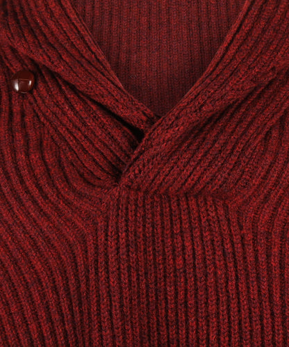 Lamswollen Sjaalkraag Pullover  | Red Velvet