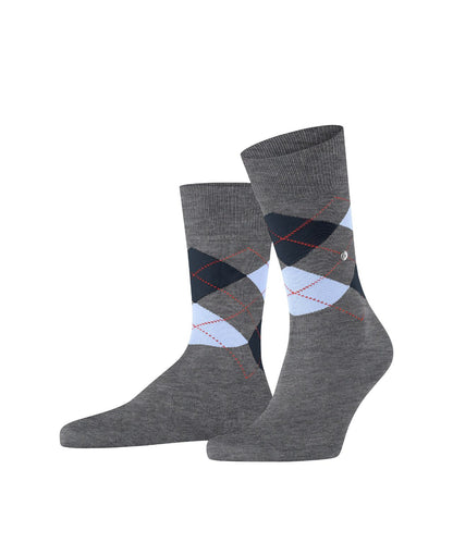 Sok Manchester Kort | Grey/Light Blue diamond check