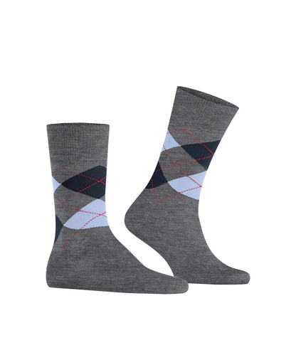 Sok Manchester Kort | Grey/Light Blue diamond check