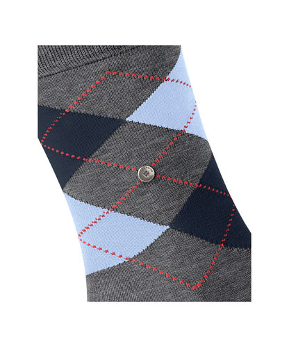 Sok Manchester Kort | Grey/Light Blue diamond check