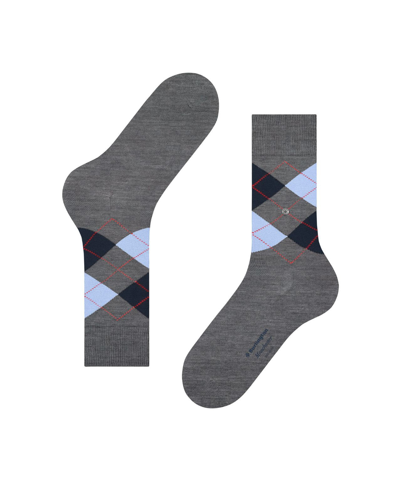 Sok Manchester Kort | Grey/Light Blue diamond check