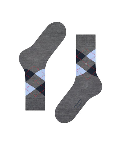Sok Manchester Kort | Grey/Light Blue diamond check