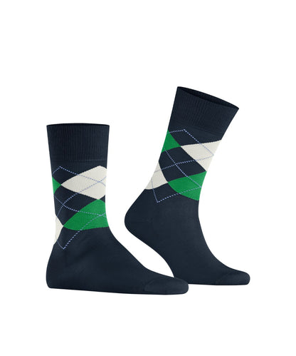 Sok Manchester Kort | Dark Navy/Green diamond check