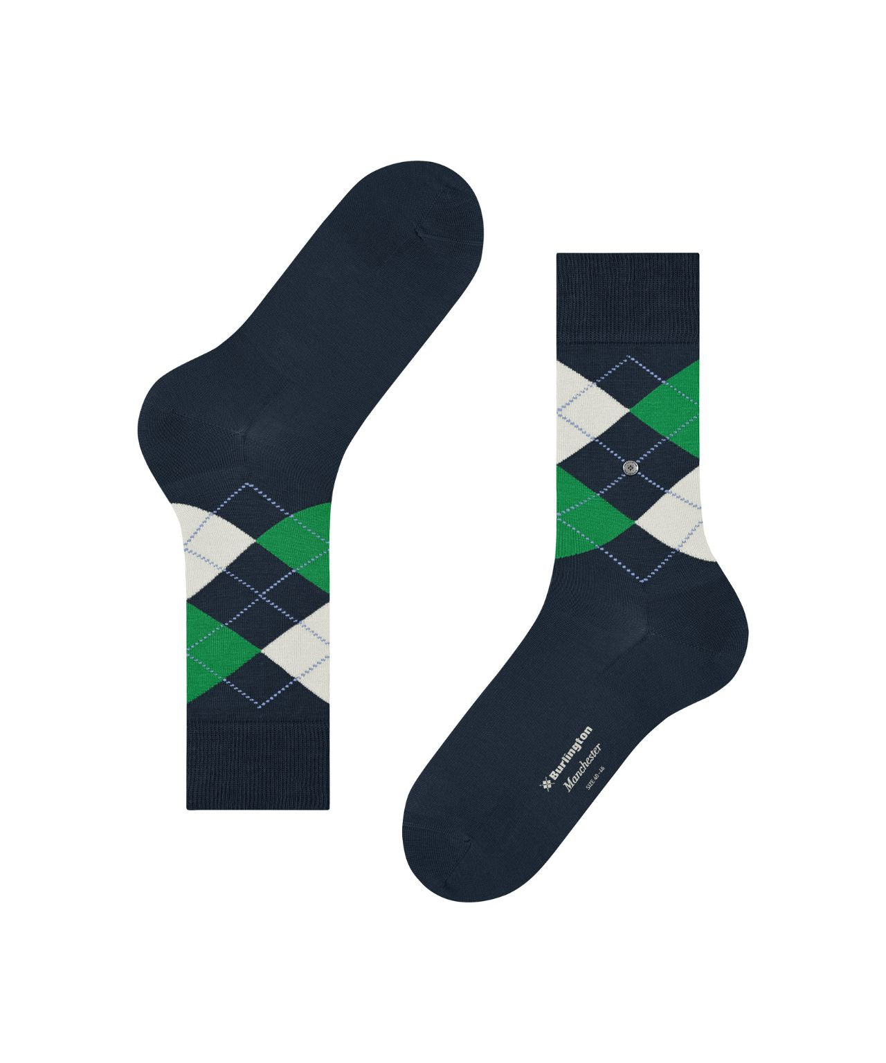 Sok Manchester Kort | Dark Navy/Green diamond check