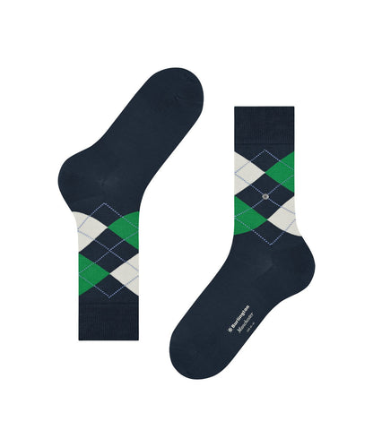Sok Manchester Kort | Dark Navy/Green diamond check