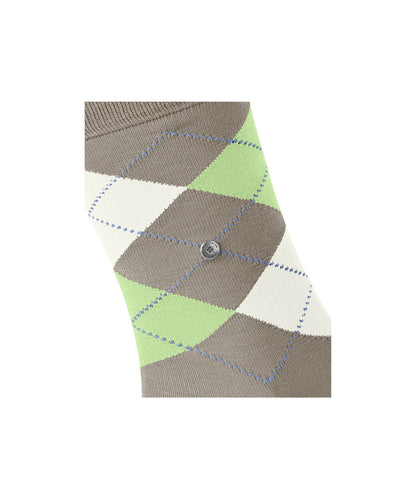 Sok Manchester Kort | Greige/Green diamond check