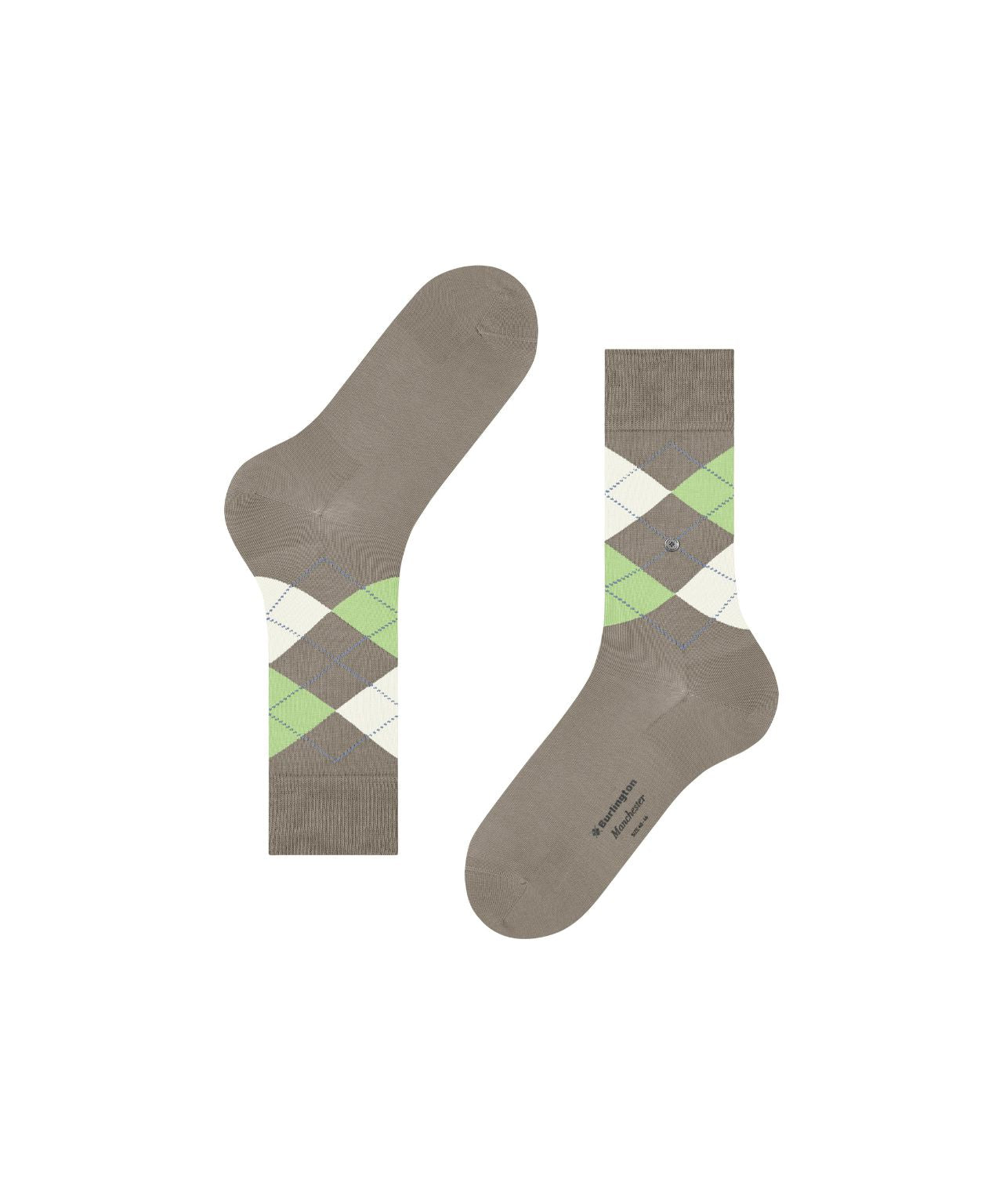 Sok Manchester Kort | Greige/Green diamond check