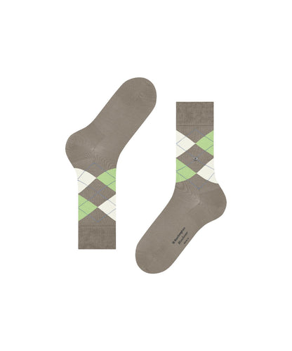 Sok Manchester Kort | Greige/Green diamond check
