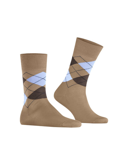 Sok Manchester Kort | Toffee/Light Blue/Brown diamond check