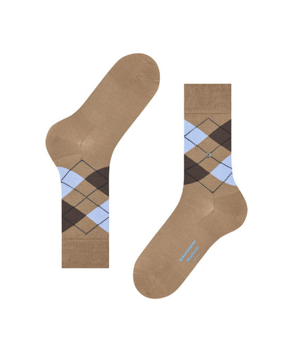 Sok Manchester Kort | Toffee/Light Blue/Brown diamond check