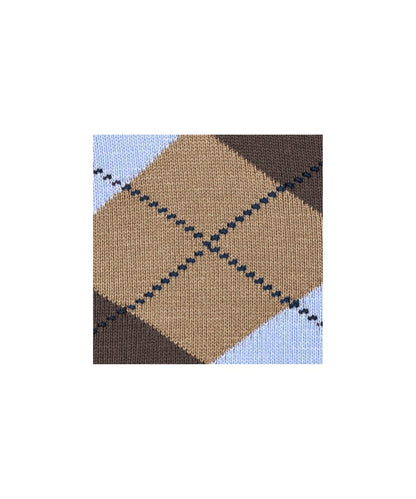 Sok Manchester Kort | Toffee/Light Blue/Brown diamond check