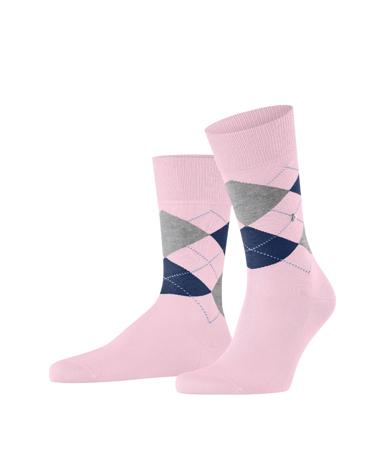 Sok Manchester Kort | Light Pink/Navy/Grey diamond check