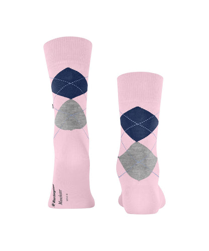 Sok Manchester Kort | Light Pink/Navy/Grey diamond check