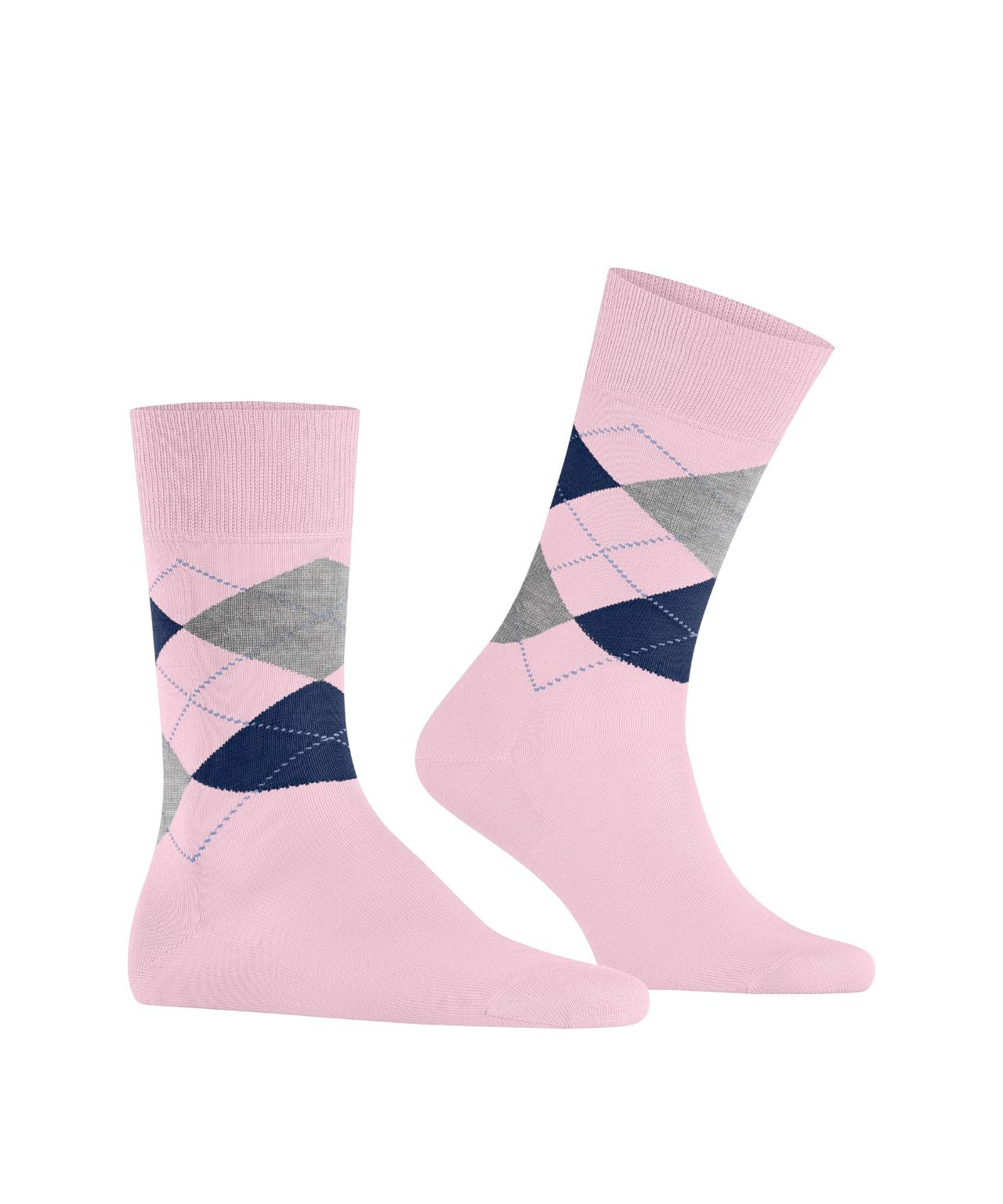 Sok Manchester Kort | Light Pink/Navy/Grey diamond check