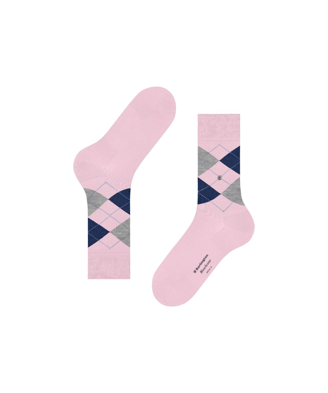 Sok Manchester Kort | Light Pink/Navy/Grey diamond check
