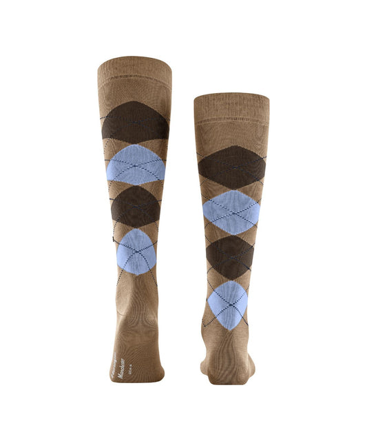 Sok Manchester Lang | Brown/Light Blue diamond check