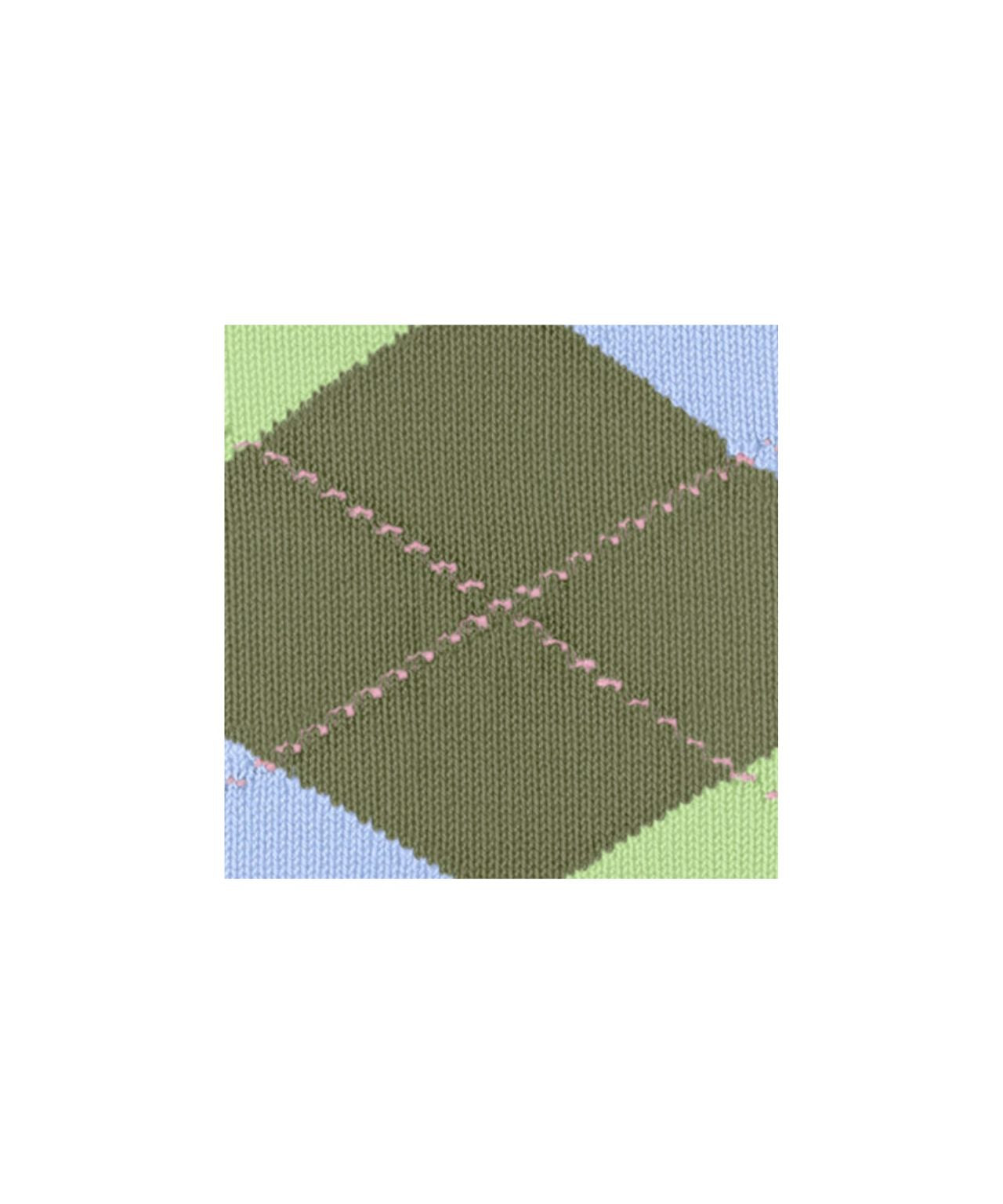Covent Garden Sok | Olive/Lime/Blue diamond check