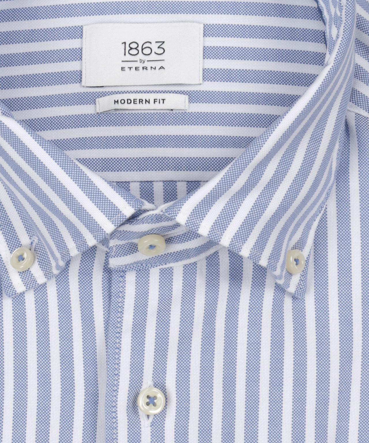 Shirt Wide Spread | Blauw/Wit streep