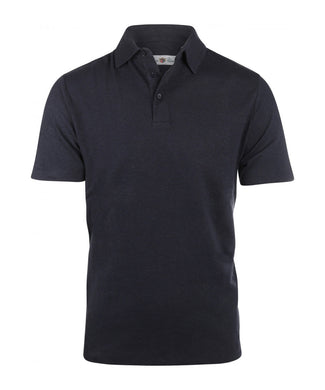Polo katoen en linnen | Navy Blauw