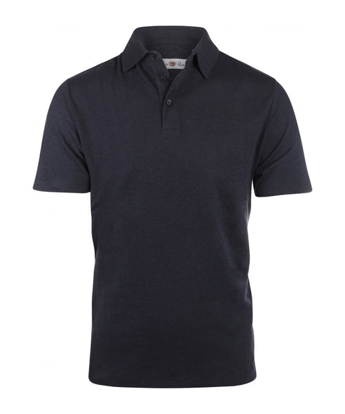 Polo katoen en linnen | Navy Blauw