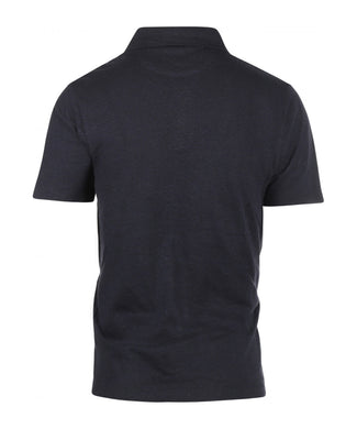 Polo katoen en linnen | Navy Blauw