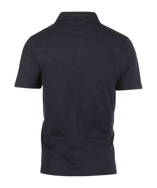 Polo katoen en linnen | Navy Blauw