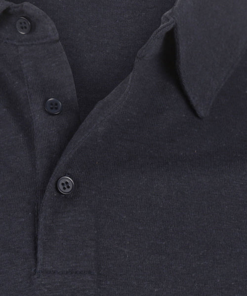 Polo katoen en linnen | Navy Blauw