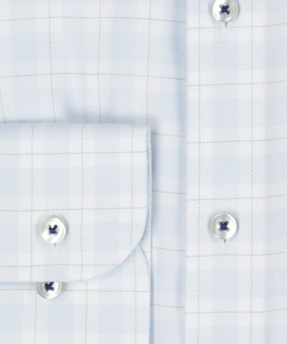 Shirt katoen | Combi ruit Lichtblauw/Wit