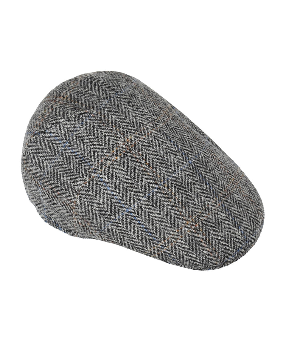 Jockey Tweed Cap | Grijs Herringbone Tweed