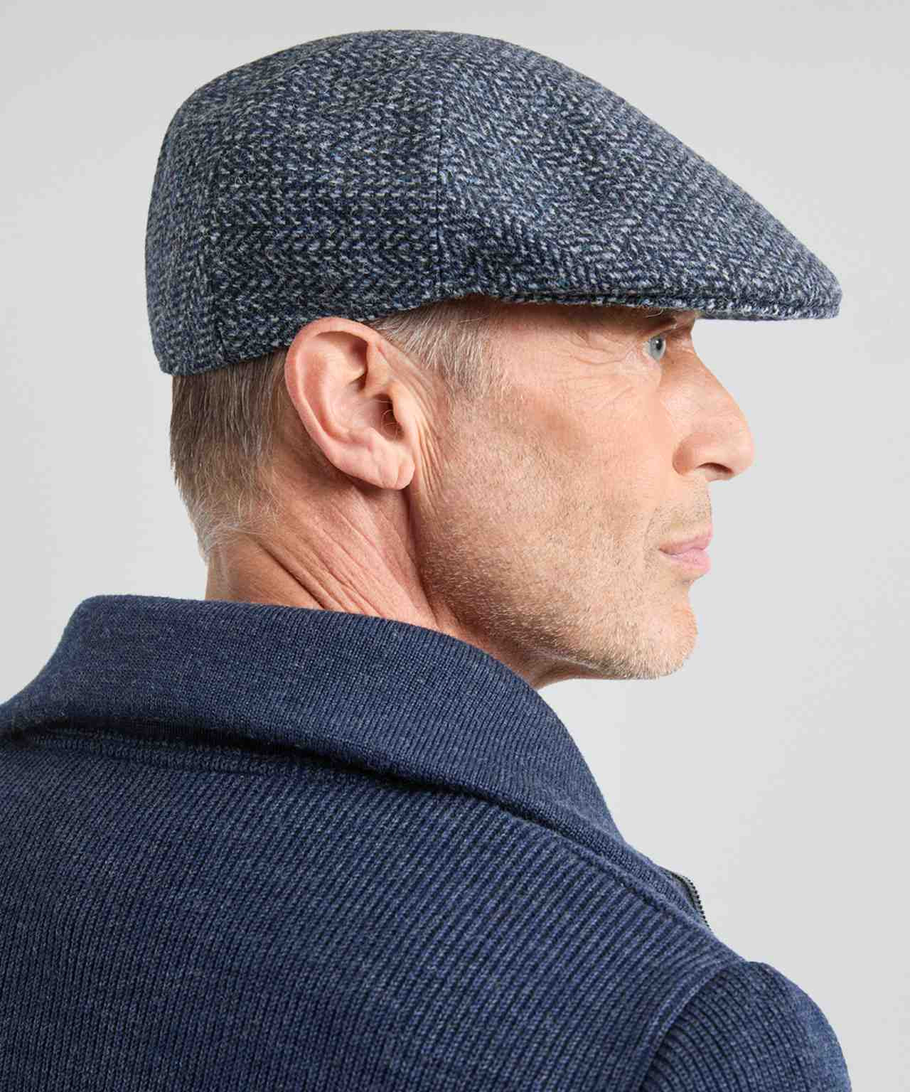 Tweed-Mütze vorgeformt | Blau
