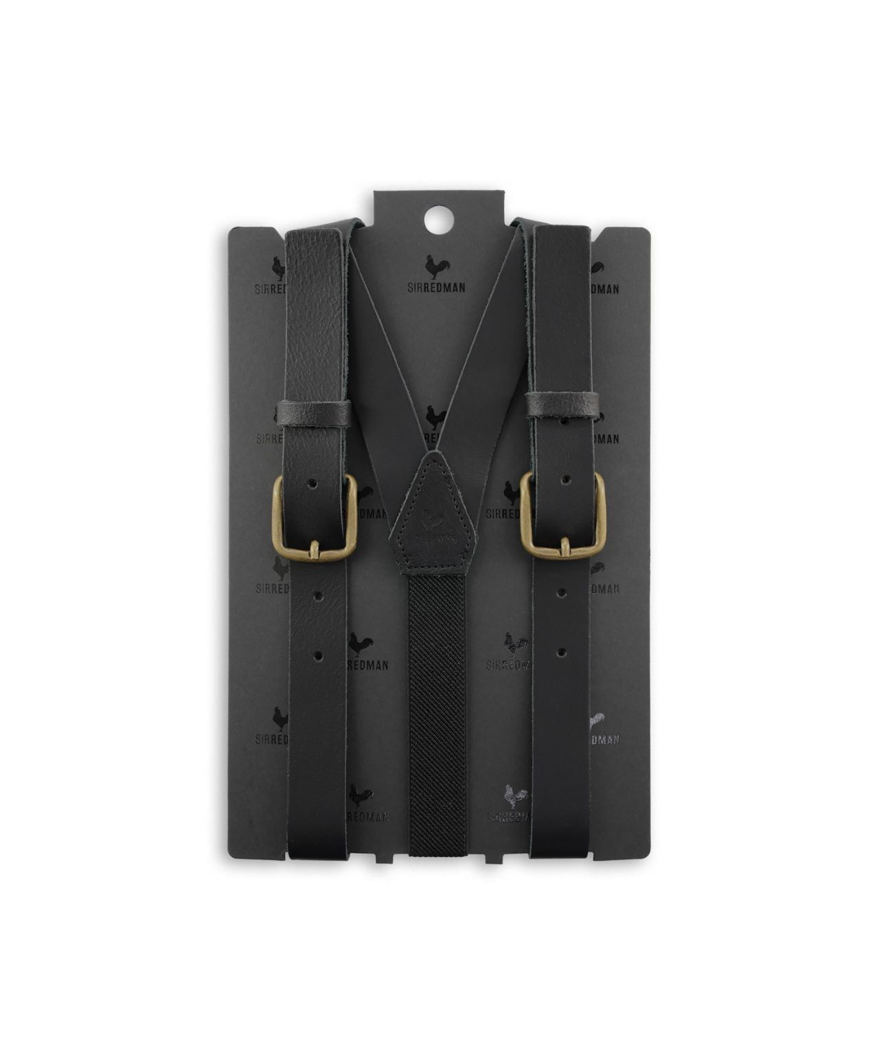 Leder-Hosenträger, 2-in-1, mit Clips und Laschen | Schwarz