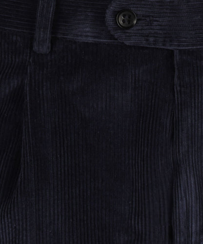 Cordhose mit breitem Rippstrick | Marineblau