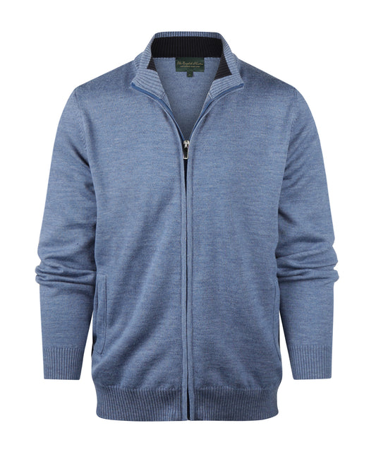 Merino Zip-Up Vest | Blue Mix