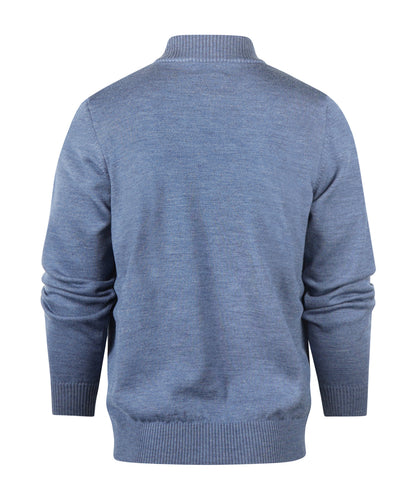 Merino Zip-Up Vest | Blue Mix