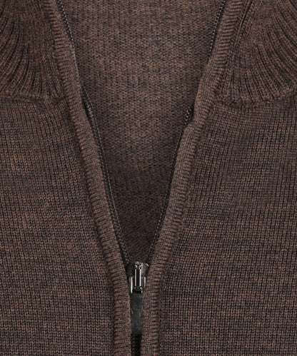 Merino Rits Vest | Bruin Melange