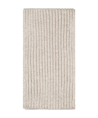 Ribbed merino scarf | Brown