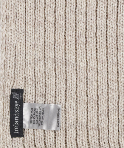 Ribbed merino scarf | Brown