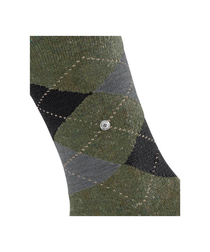 Dundee Sok | Jasper Green Melange Diamond Check