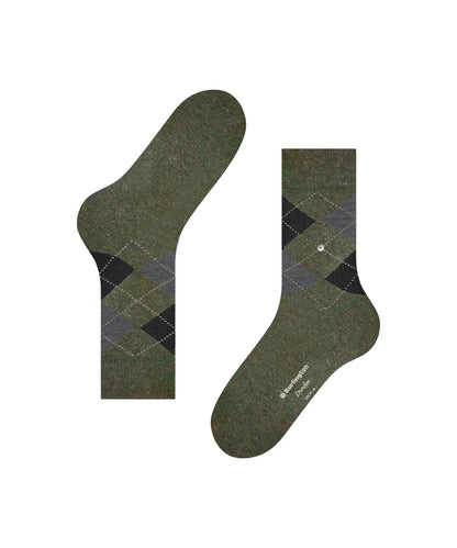 Dundee Sok | Jasper Green Melange Diamond Check