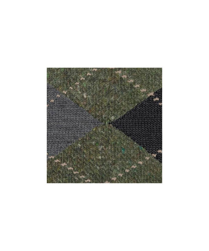 Dundee Sok | Jasper Green Melange Diamond Check