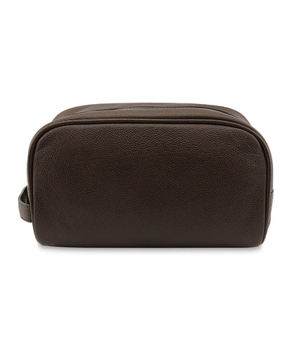 Leather Washbag | Dark Brown